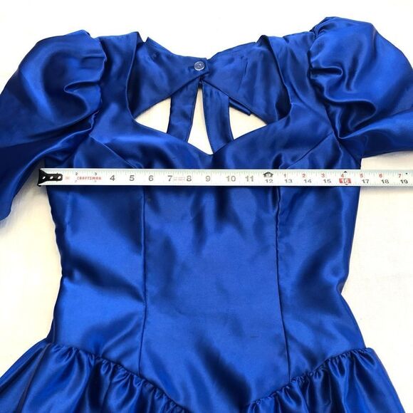 Vintage Alfred Angelo dream maker royal blue all satin dress size S - Picture 9 of 13